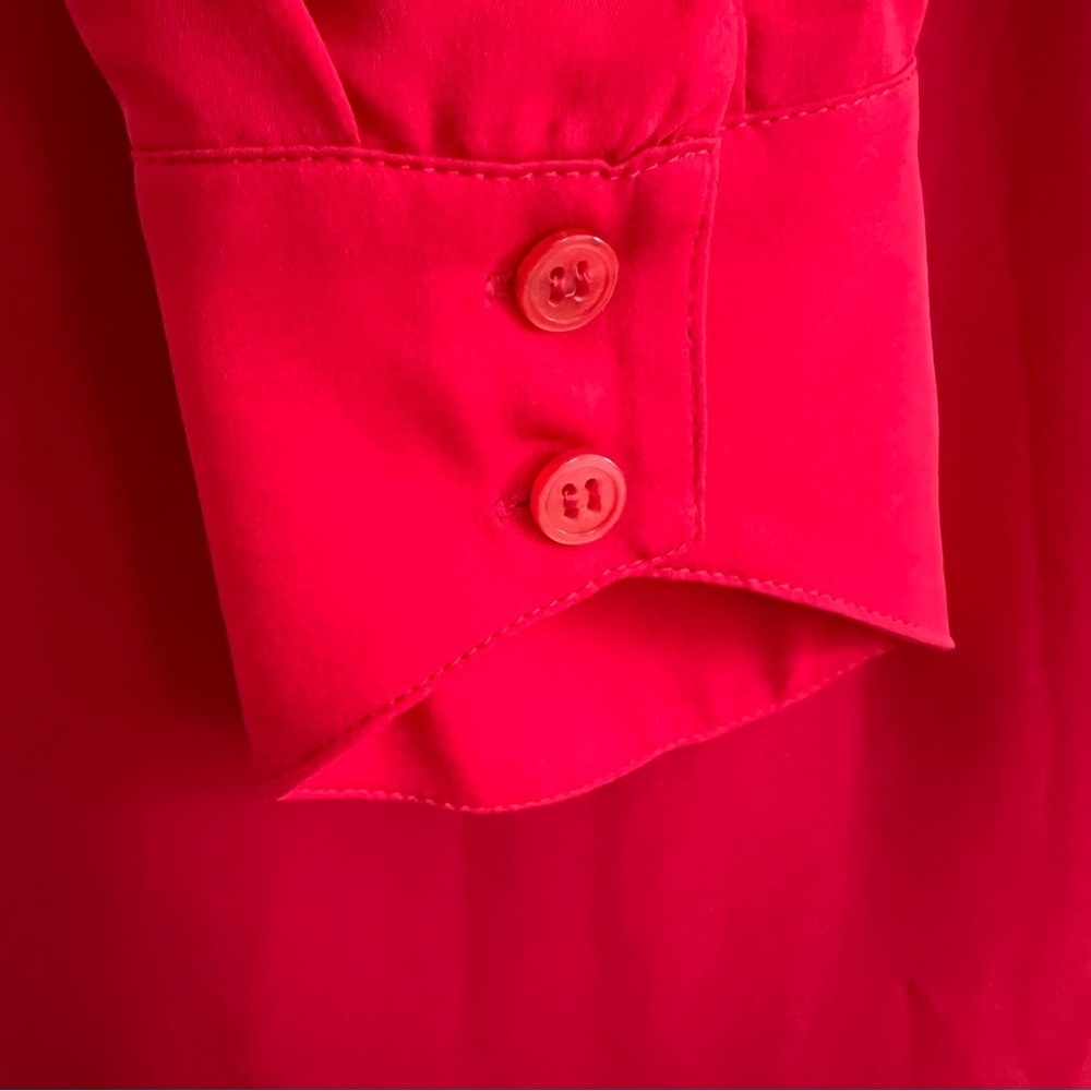 BCBGMaxAzria “Bellona” Red Tie-Neck Blouse (Sz S) NWT - Picture 5 of 12